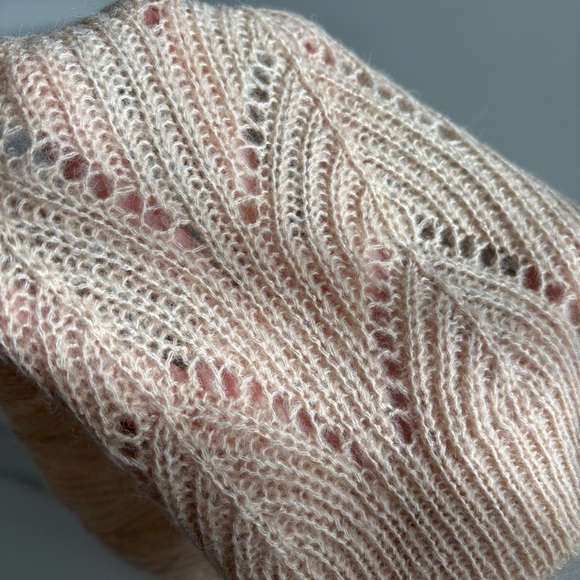 Endless Blu. Elegant Tan Knit Cropped Top size S Wool mohair blend - Picture 7 of 7